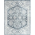 thumbnail image 2 of 8' x 10' Blue and Ivory Border Rectangular Area Throw Rug, 2 of 5