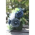 thumbnail image 4 of TETOU 50pcs Artificial Rose Flowers Dusty Blue Foam Fake Roses with Stems for DIY Wedding Centerpieces Floral Arrangements Home Decor, 4 of 6