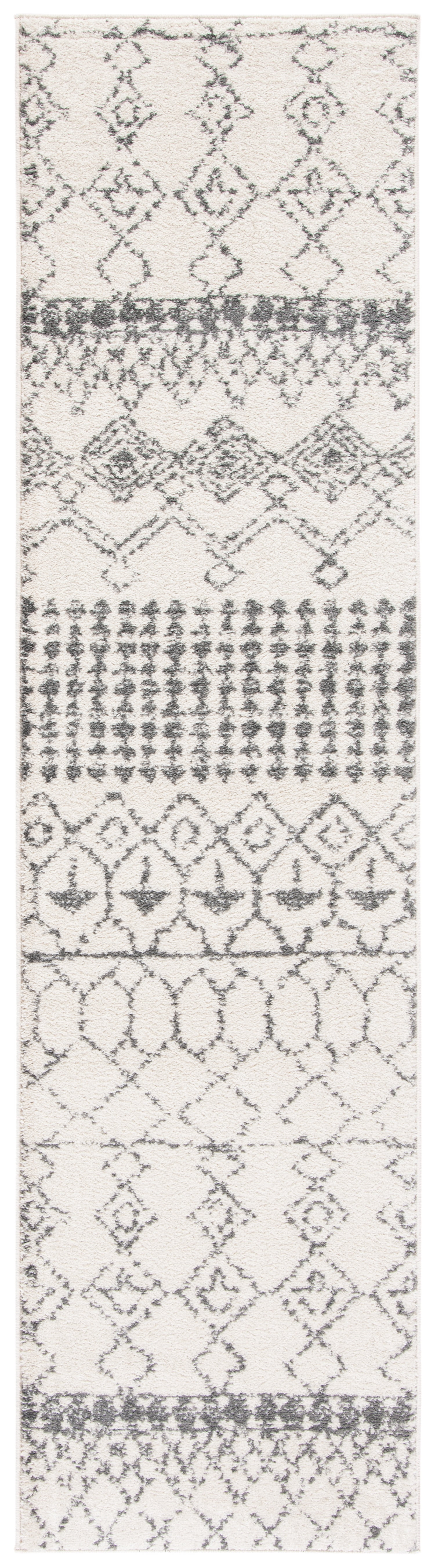 Safavieh Tulum Coriander Moroccan Geometric Runner Rug, Ivory/Gray, 2' x 11'