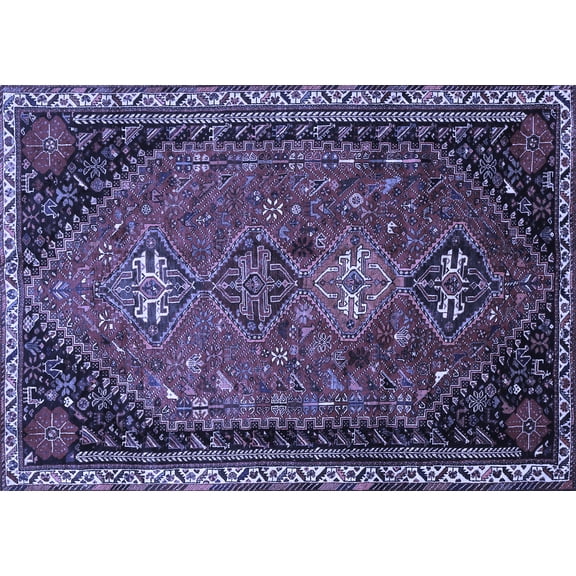 Ahgly Company Indoor Rectangle Persian Blue Traditional Area Rugs, 5' x 7'