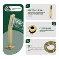 thumbnail image 6 of Cobbe Brushed Gold Bathroom Bathtub Faucet Set 4-Hole Deck Mount with Sprayer and 10.24-Inch Wide Waterfall Spout Single Handle Dual, 6 of 12