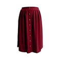 thumbnail image 4 of Arlun Women's High Waisted Button Front Midi Skirts Summer Solid Color Loose Fit Below Knee Flowy A-Line Skirt with Pockets 2026 Simple and Stylish Beach Casual Skirts XL, 4 of 6