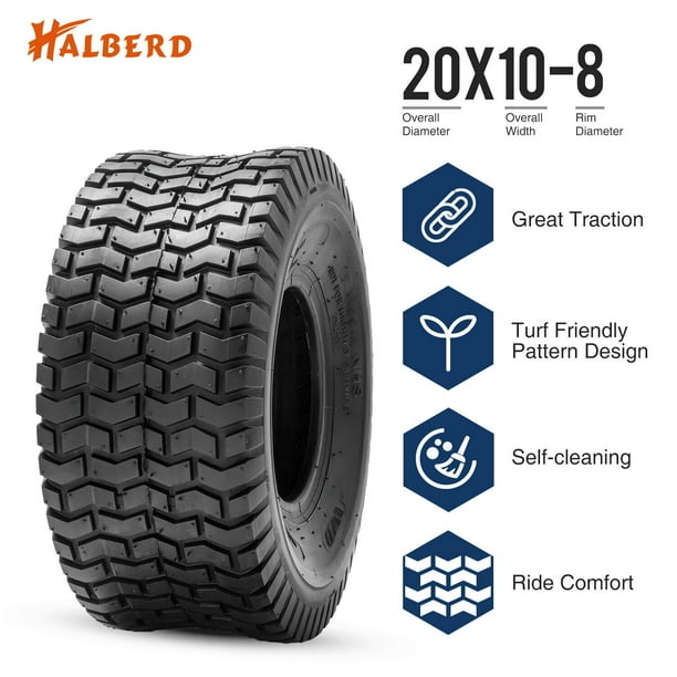 20x10.008 Lawn Mower Tires 4PR Heavy Duty 20x10x8 Garden Tractor