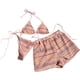 thumbnail image 2 of Trajes de baño Amzcrzy Tankini para mujer, trajes de baño, traje de baño diario para mujer, traje de baño conservador de cuerpo unido, conjunto de playa de tres piezas, rosa, L, 2 of 6