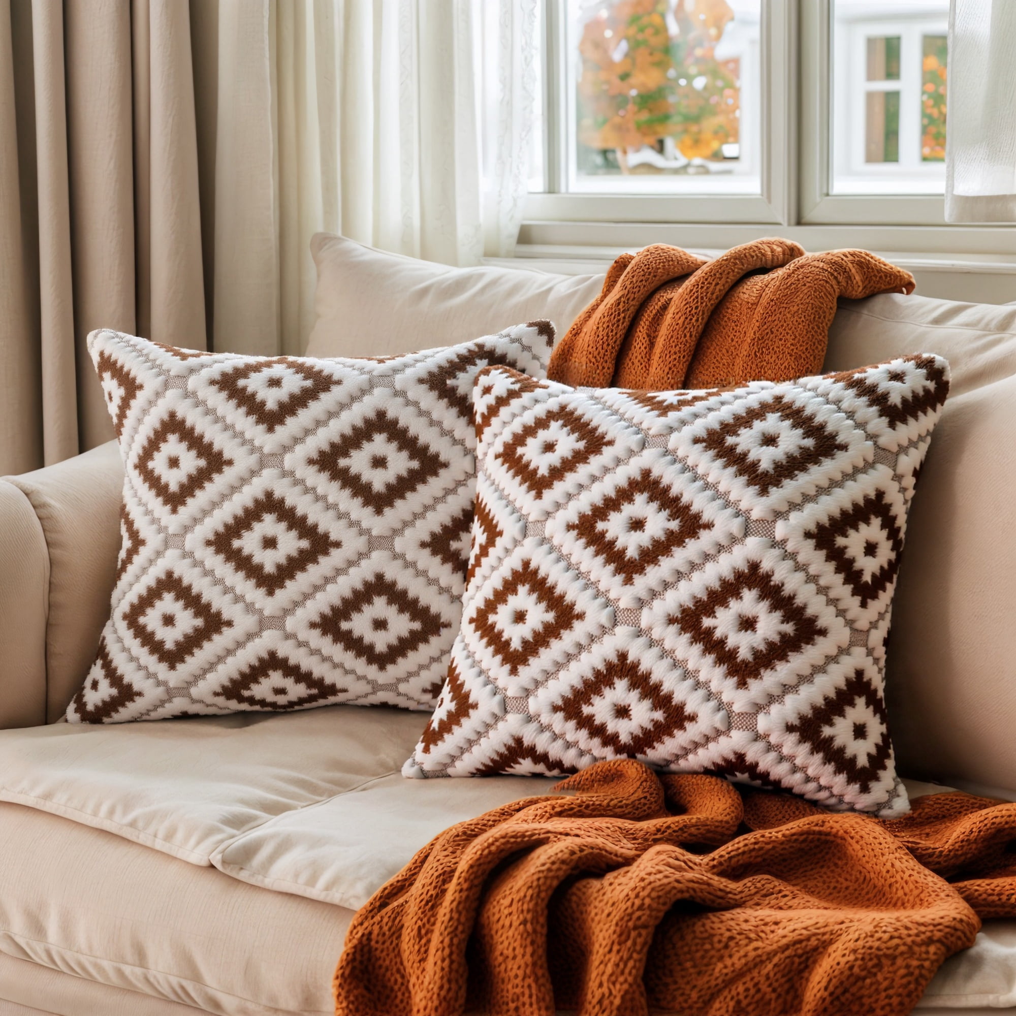 REGALWOVEN Pack of 2 Soft Short Plush Decorative Throw Pillow Covers Luxury Style Cushion Covers for Sofa Bedroom Navy Blue 16" x 16"