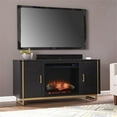 thumbnail image 2 of Maklaine Electric Fireplace Console with Media Storage in Black / Gold, 2 of 3