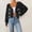 Black, variant on LEKODE Ladies Cute Bow Decor Cropped Outer Cardigan, Long Sleeve V Neck Button Down Loose Daily Wear Top Sky Blue M