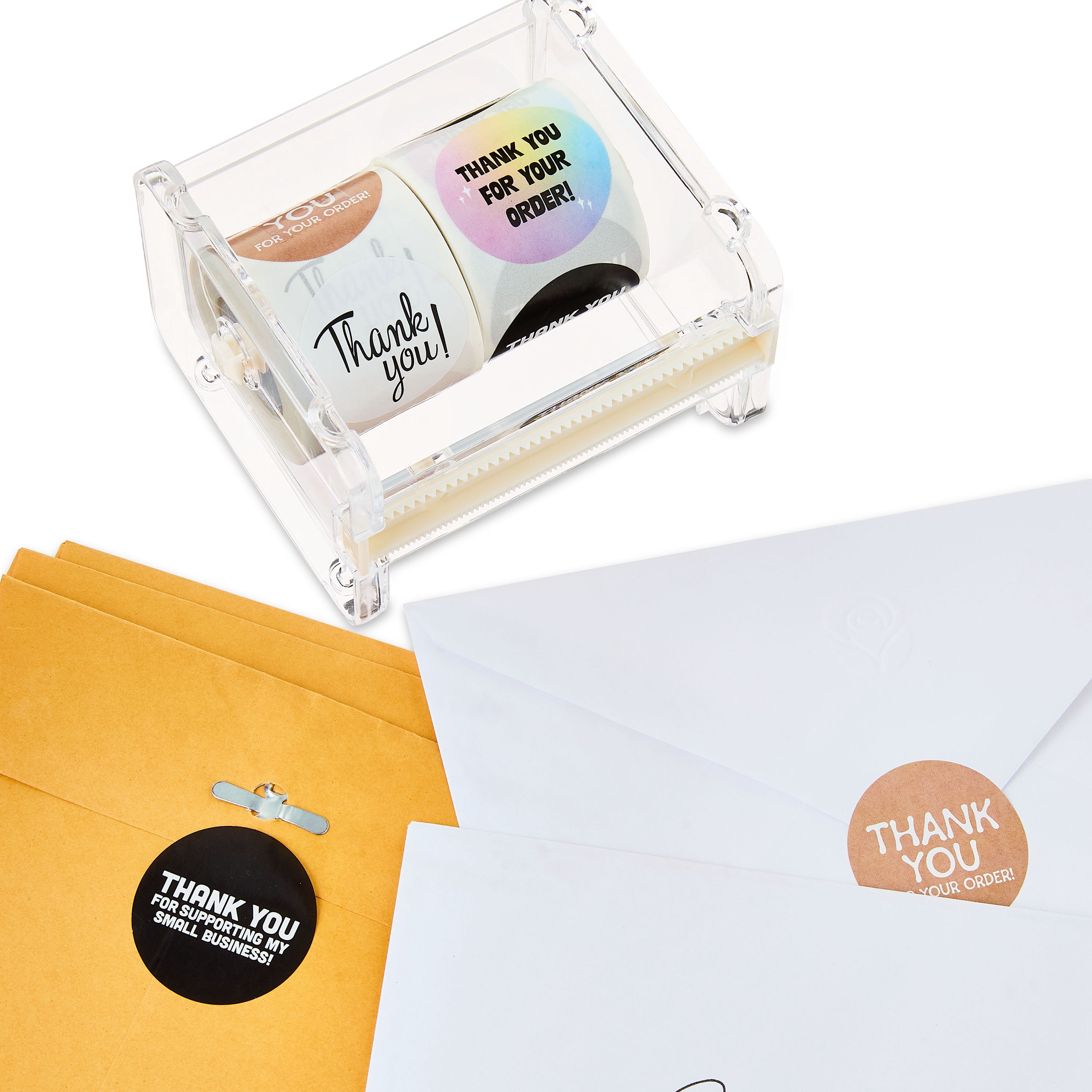 Pen+Gear Thank You Stickers with Dispenser, Assorted Designs, 500 Count