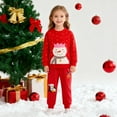 thumbnail image 2 of LRen Toddler Girls Fall Outfits Long Sleeve Top and Sweatpants Two Piece Set for Cool Weather 4-5 Years,Z11-Red, 2 of 7