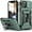 Green-Two Way Stand, variant on for iPhone 12/12 Pro Case with Slide Camera Cover Drop Tested Military Grade Heavy Duty Protective Sturdy Rotate Ring Kickstand Phone Case for iPhone 12/12 Pro(Rose Gold)