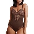 thumbnail image 1 of Mono moldeador de cuerpo con escote en V y corsé europeo y americano sexy, ropa interior de verano con tirantes transpirables y cintura de encaje para mujer, 1 of 6