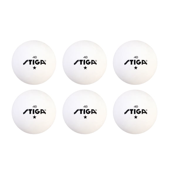 STIGA 1-Star White Table Tennis Balls (6 Pack)
