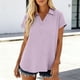 thumbnail image 5 of Camisetas de Manga Corta Extra Larga para las Mujeres Blusa con Cuello en V Azul Claro, 5 of 8