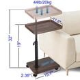 thumbnail image 2 of C Shaped End Table For Couch  Adjustable Height Side With Wheels Tv Trays Sofa Bedroom Living Room Small Spaces, 2 of 7