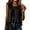 Black, variant on Womens Cotton Linen Tank Tops Summer Dressy Casual Babydoll Crew Neck Sleeveless Shirts Peplum Ruffled Loose Fit Blouses