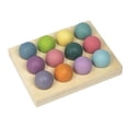 thumbnail image 1 of Tablero de clavijas de juego de bolas de clasificación de colores de madera, juguetes de colores del arco iris, 12 bolas, juguetes Montessori, 1 of 9