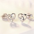 thumbnail image 5 of Aretes de plata con forma de corazón en forma de remolino para mujeres, niñas, 1 par JAMW Sencillez, 5 of 5