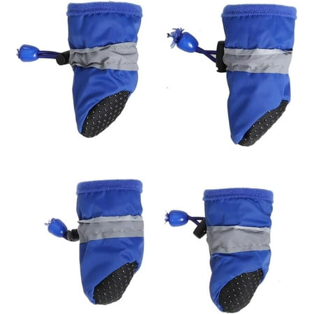 Socks Dog Shoes  Dog Boots Paw Protectors Adjustable Drawstring Dog Boots All Seasons Pet Booties Anti- Breathable Dog Boots for Small Medium Dogs (Blue) Puppy Loafer