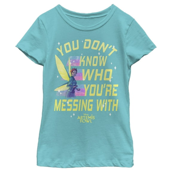 Girl's Disney Artemis Fowl Don't Mess with Fairy Graphic Tee Tahiti Blue X Large