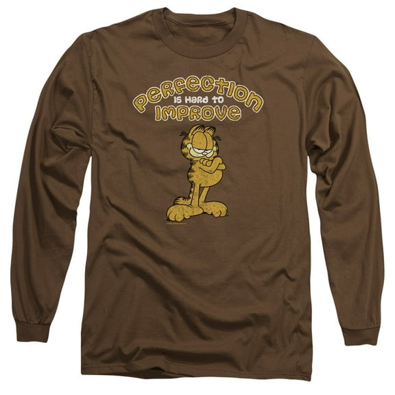 Garfield Perfect Long Sleeve Adult 18/1 T-Shirt Coffee