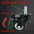 thumbnail image 5 of DICASAL 4 Pack 1.5 Inch Swivel Stem Casters,  Caster Wheels 3/8"- 16 x 1" Stem Castors for Carts Trolley Furniture, 5 of 8