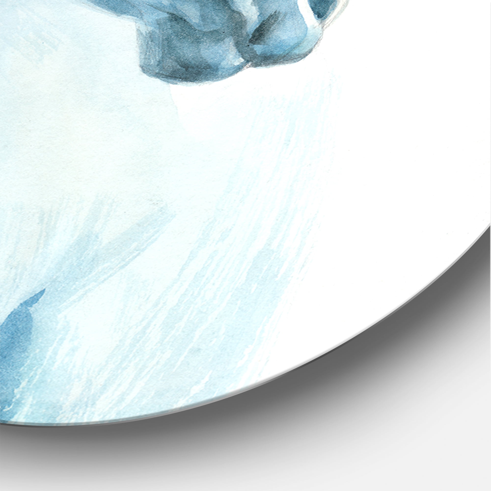 Designart 'Close Up Portrait Of A Light Blue Horse' Farmhouse Circle Metal Wall Art 36x36 - Disc of 36