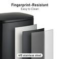 thumbnail image 3 of Pirecart 13.2 gal and 1.3 gal Trash Can Combo, Rectangular Step on Kitchen Trash Can Stainless Steel, Black, 3 of 9