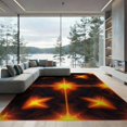 thumbnail image 2 of ODIKA 6'x9' Washable Area Rug Illusion Abstract Cracked Flow Molten Border Volcanic Optical Refined Structured for Queen Size Bedroom, Under Bed, Master Suite, Easy Care, Non-Shedding, 2 of 7