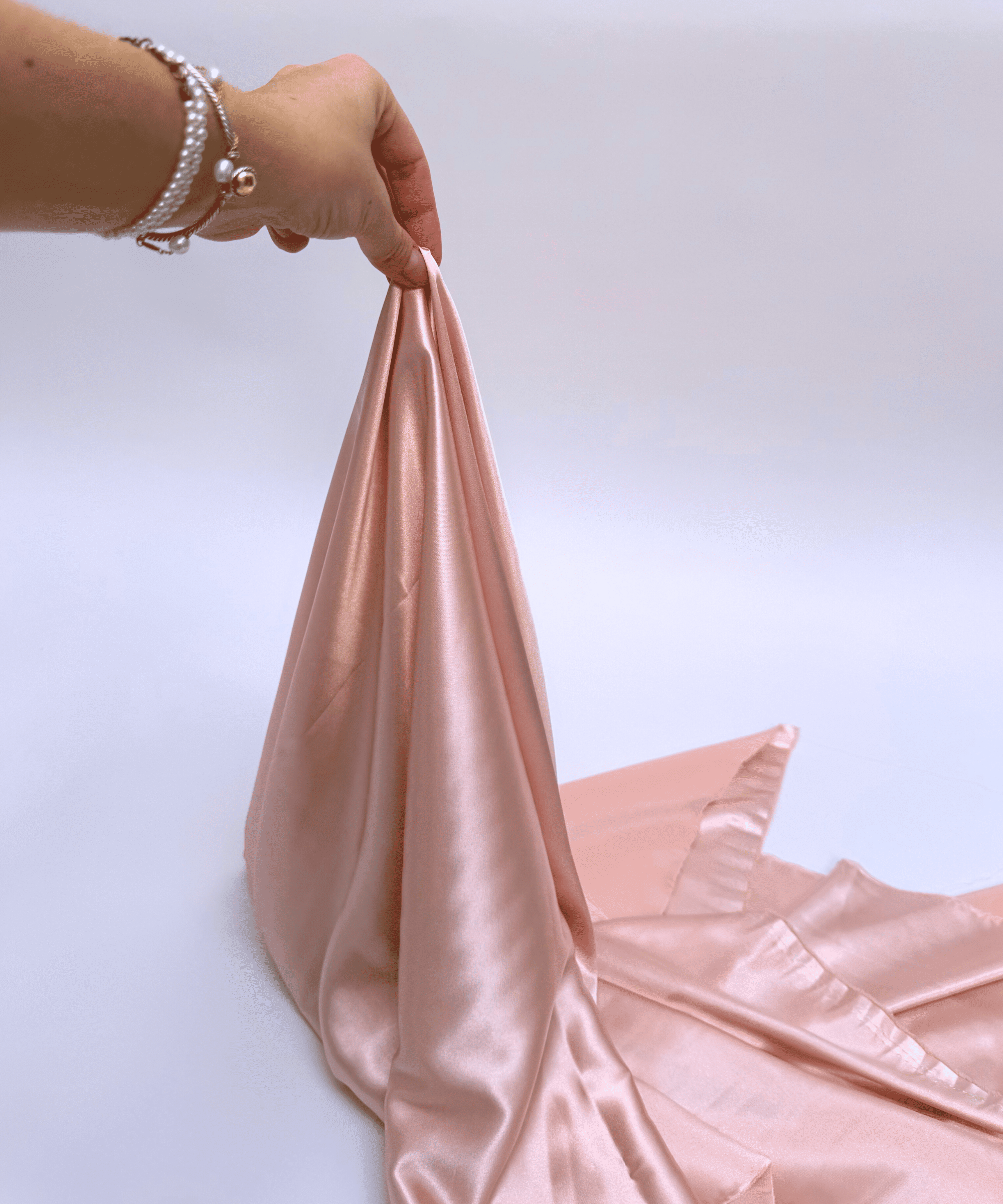 Silky Stretch Satin Fabric by Yard 60" Inch Wide - Charmeuse Satin Fabric for Gowns, Weddings Decor, Table Sheets, DIY Crafts, Sewing (Blush, 1 Yard)