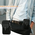 thumbnail image 6 of fankhu Canvas Men Waist Bag Casual Phone Purse Travel Zipper Belt Pouch (Black), 6 of 9