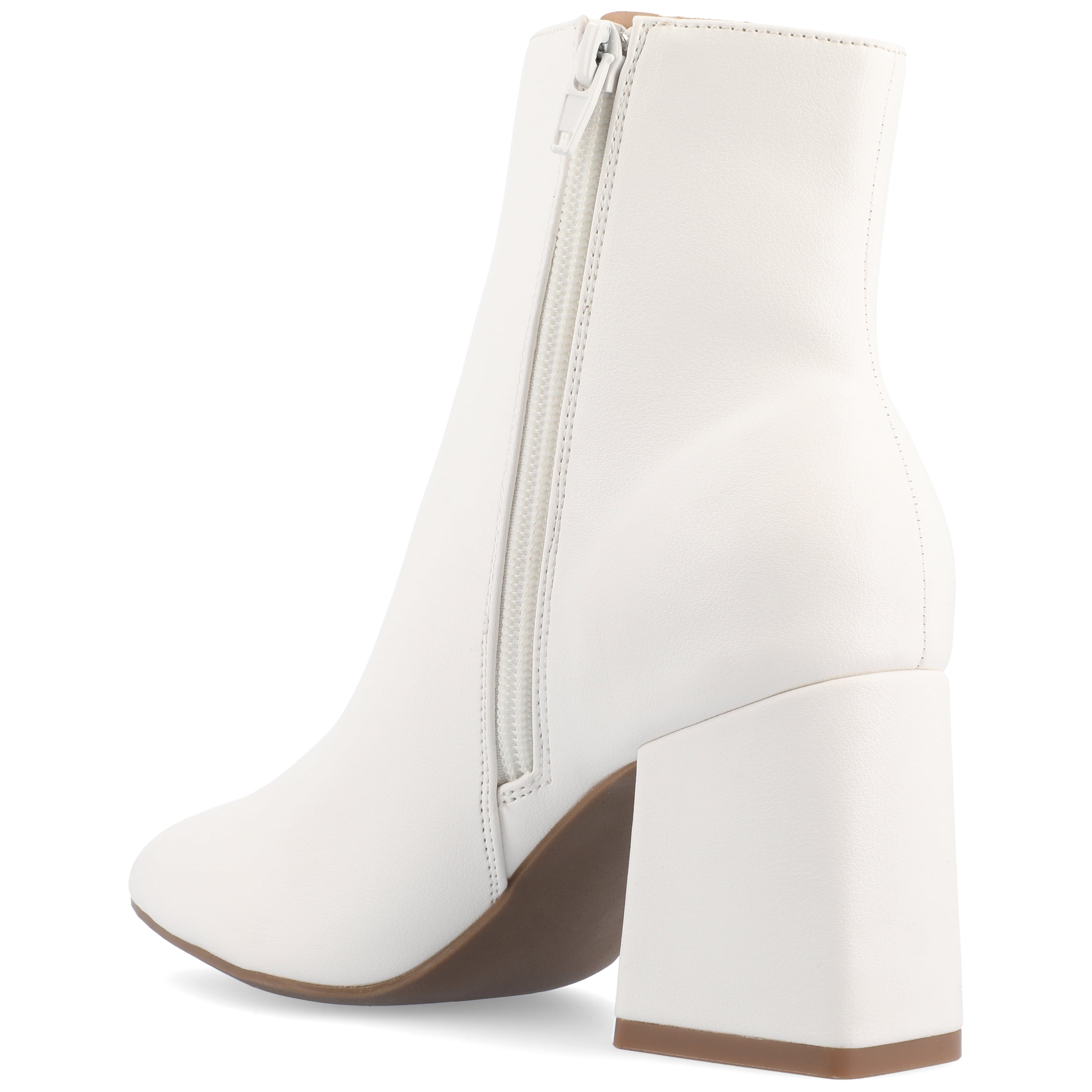 Journee Womens Sorren Covered Block Heel Pointed Toe Booties