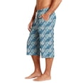 thumbnail image 4 of JoveMarine Mens Swim Trunks Men's Casual Hawaiian Print Drawstring Cropped Capri Pants Resort Print Swim Trunks with Elastic Waist Summer Beach Shorts for Vacation Spring Travel ,Royal Blue L, 4 of 8
