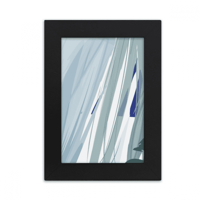 Abstracto Arte suave patrón de plantas Marco de Fotos de escritorio imagen Arte Negro Pintura 5x7 pulgadas