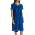 thumbnail image 2 of Women's Shadowline 36280 Petals Short Sleeve Gown (Periwinkle M), 2 of 4
