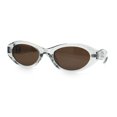 thumbnail image 4 of Womens Luxe Mod Fashion Oval Thick Plastic Sunglasses Grey - Brown, 4 of 8