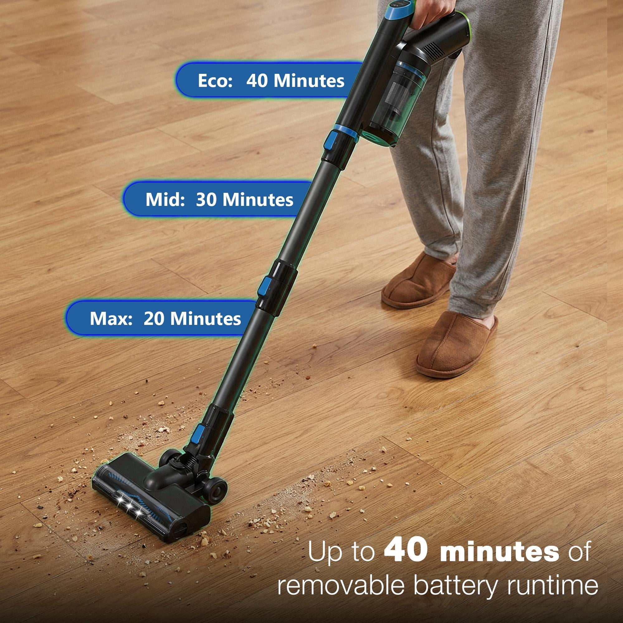 Maircle Cordless Vacuum Cleaner, 40Kpa Powerful Suction Stick Vacuum with LED Display for Home Carpet Hard Floor Pet Hair