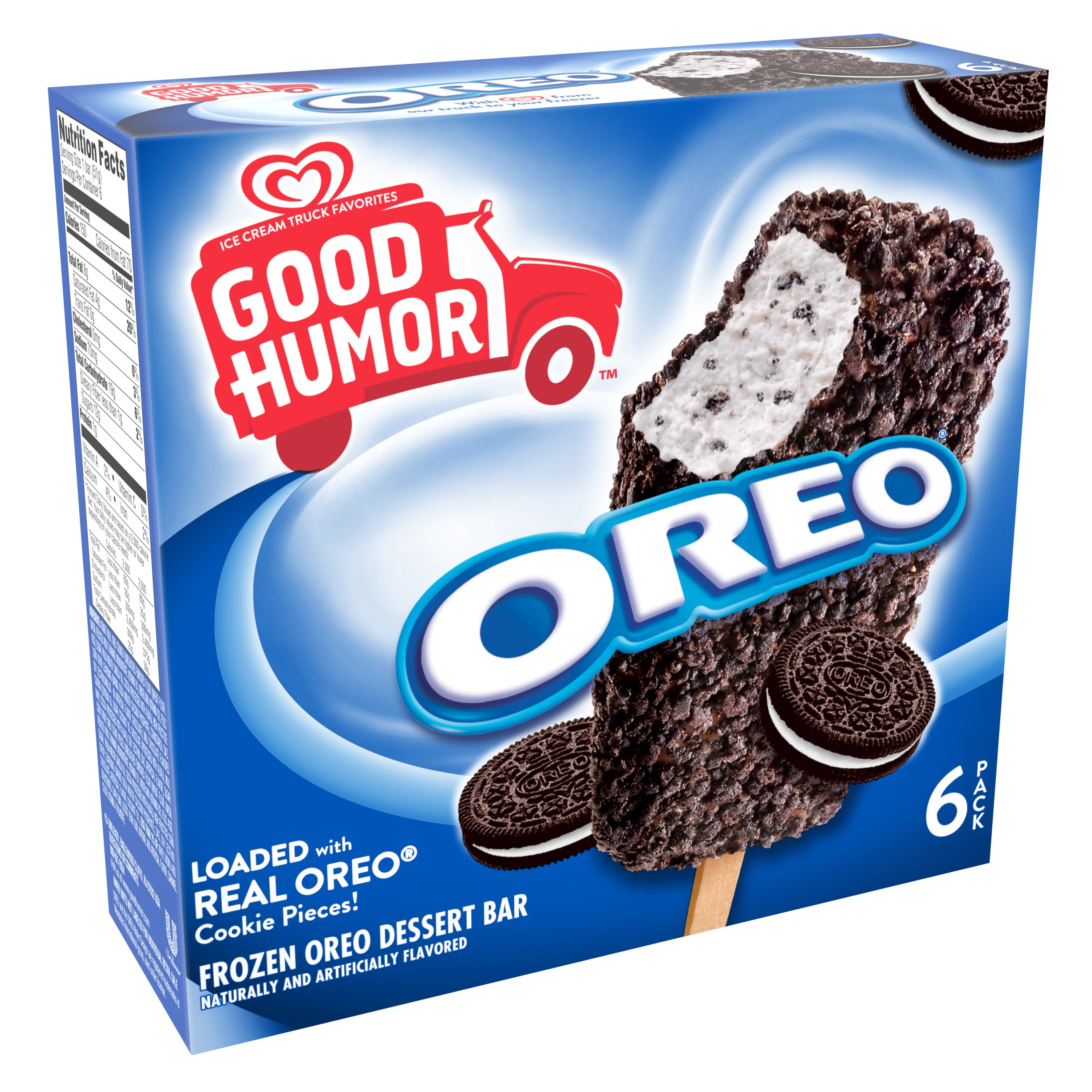 Good Humor Ice Cream Frozen Desserts Oreo Bar 6 Count Walmart Com Walmart Com