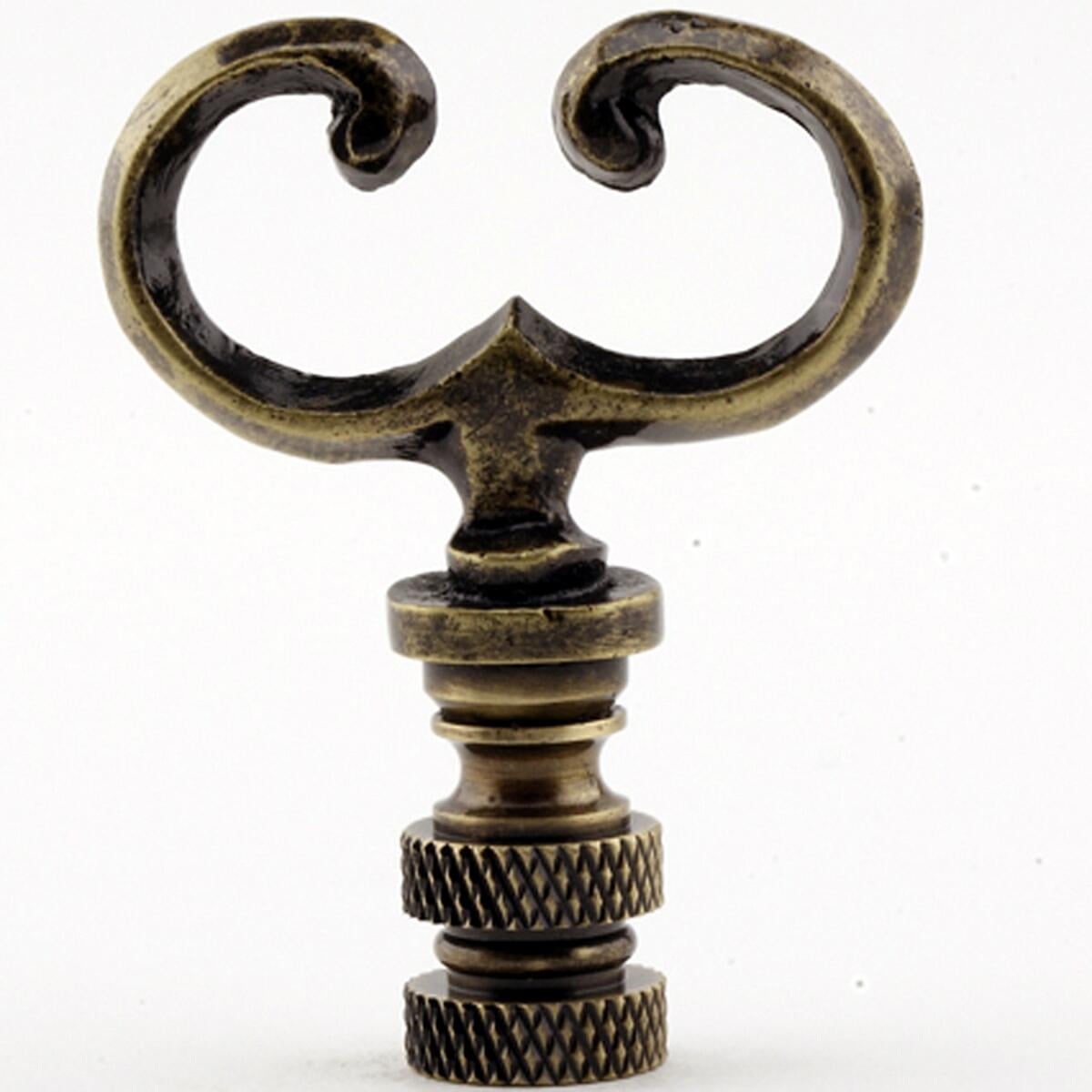 Antiqued Brass Open loop Finial 2.25