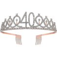 thumbnail image 2 of 40th Birthday Sa And Tiara For Women, Rose Gold Birthday Sa Crown 40 & Fabulous Sa And Tiara For Women,(wanan), 2 of 2