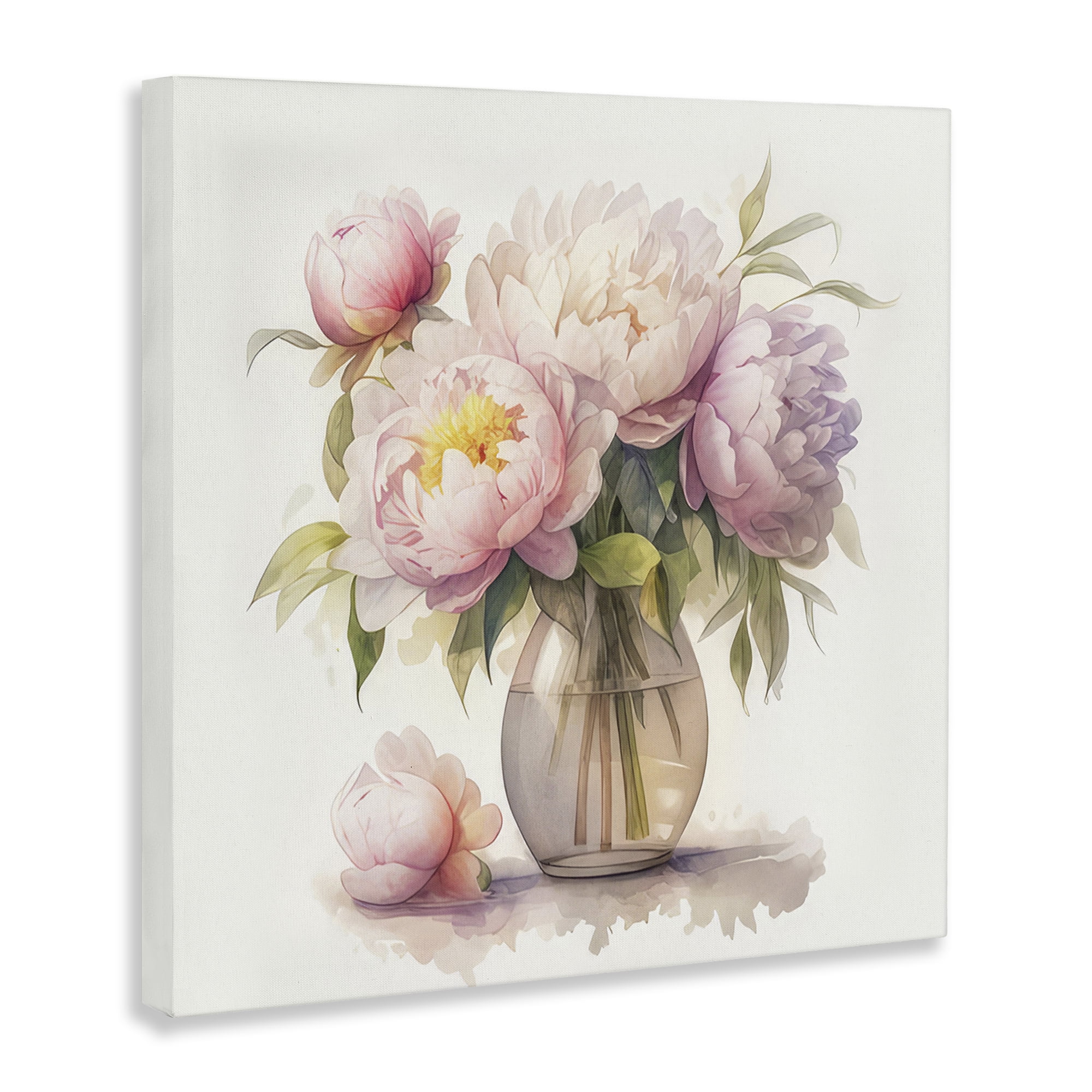 Stupell Industries Blush Peonies Vase Plants & Flowers Painting Wrapped Canvas Art Print Wall Art, 36 x 36