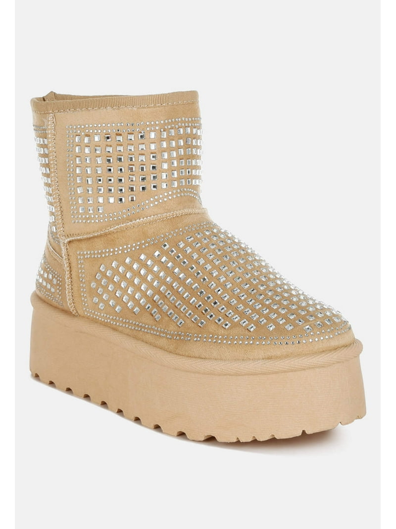 Xoras Chunky Rhinestones Ankle Boots - Walmart.com, image size:800x1067