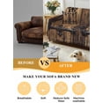 thumbnail image 5 of Rustic Wooden Door Couch Cover Sofa Covers 3 Cushion Sectional Couch, Brown Black Farmhouse Country Vintage Washable Sofa Covers Slipcover Sectional Sofa Cover, Furniture Protector 71"x150", 5 of 9