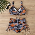 thumbnail image 3 of WTOBBY Women's Floral Printed Bikini Set Two-Piece High Waisted Swimsuit Sexy Bathing Suit Adjustable Straps for Pool Party,Light Brown 2XL, 3 of 4