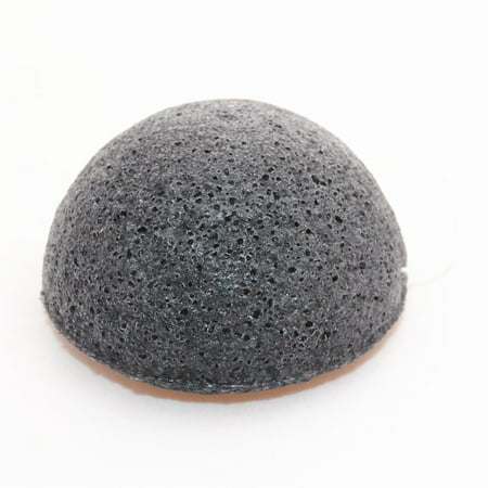 Konjac Facial Sponge Set - 100% Natural Great for Sensitive, Oily & Acne Prone Skin -Best Beauty Facial Scrub for gentle deep cleaning & exfoliation (2 Charcoal Sponges