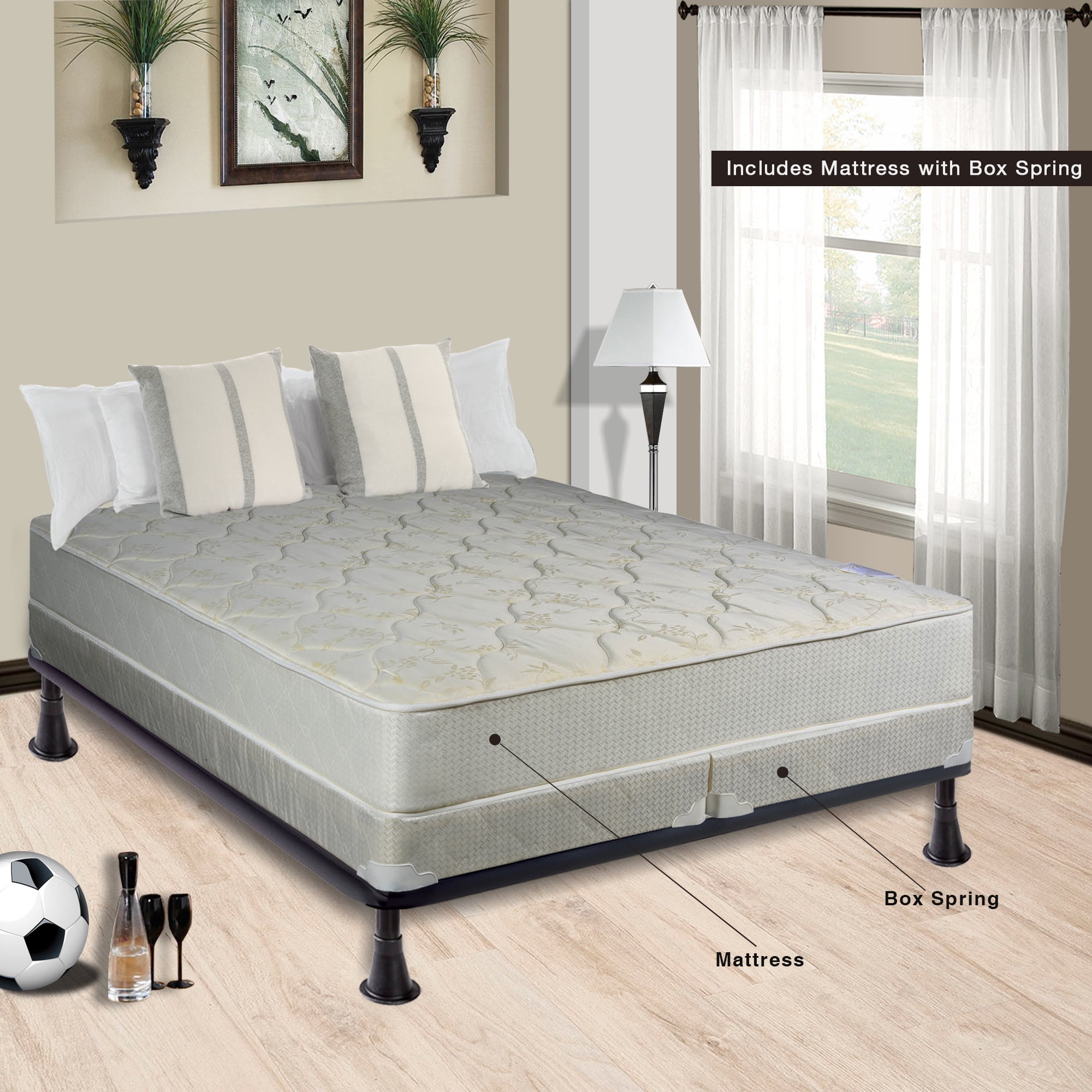 Continental sleep 9 fully assembled mattress and 4 split box spring 