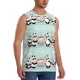 thumbnail image 2 of Bingfone Cute Panda Pattern Men's Tank Tops Workout Sleeveless Tee Shirts Running Beach Tanks for Men-Large, 2 of 8
