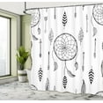 thumbnail image 5 of Ambesonne Black White Shower Curtain, Folk Feathers Arrow, 69"Wx84"L, Black White, 5 of 5
