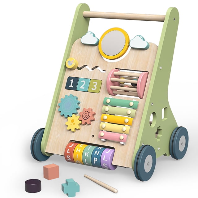 Baby Walker Bautia Montessori de madera de 6 a 12 meses con juguetes