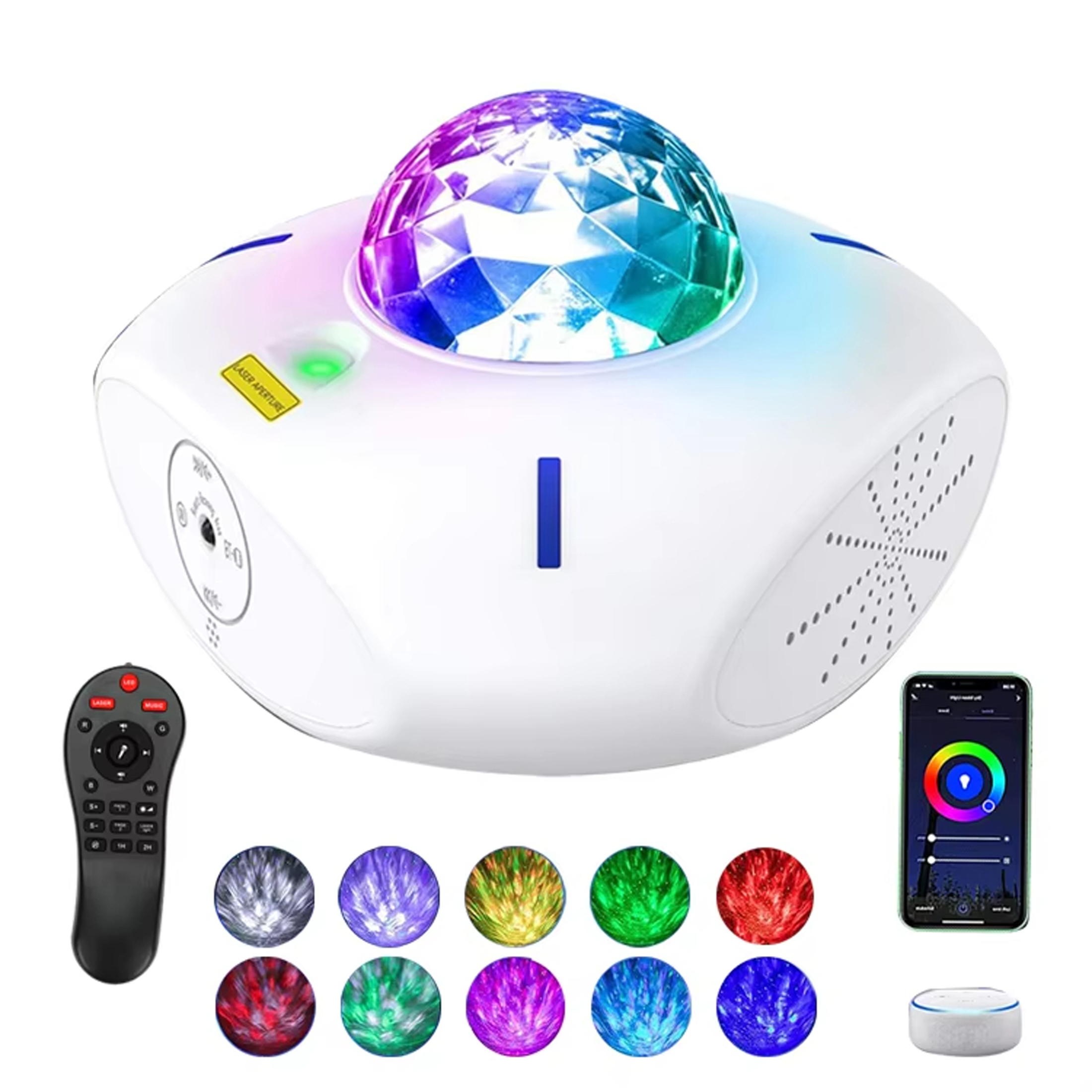 Flower Dance® Smart Led Starry Projector Beam Lights Triangle RGB Wifi Led Bedside Lamp for Baby Kids Plug in Night Light With Tuya App