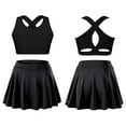 thumbnail image 3 of TSSOE Kids Girls 2 Piece Summer Outfits Crop Tank Tops with A-Line Skirts Set Tennis Golf Sports Suit Black 14, 3 of 6